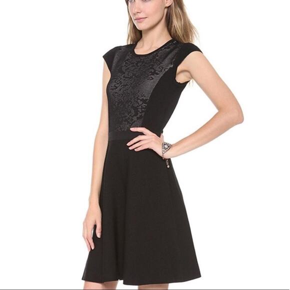 Rebecca Taylor Black/Nude Cap Sleeve Dress Size XS - Picture 5 of 9